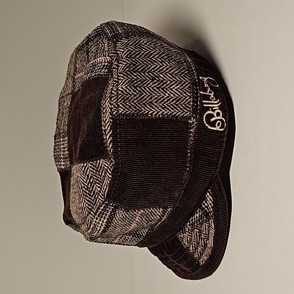 Billabong Hat Cap Newsboy Houndstooth Chevron Plaid Corduroy Wool Brown Lined - Picture 4 of 12